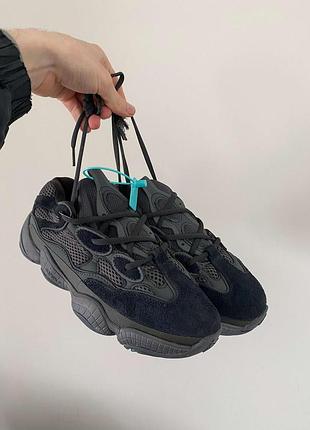 Чорні кросівки адідас їзі буст 500 унісекс adidas yeezy boost 500 black 44
