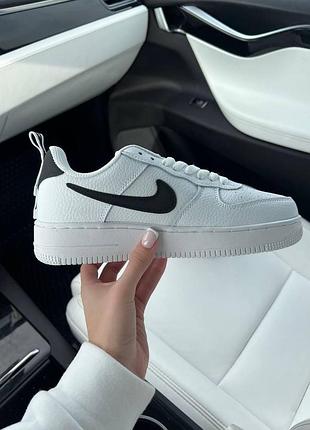 Білі шкіряні кросівки найк ейр форс унісекс nike air force 1 07lv8 ultra white 37