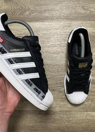 Оригінальні кросівки adidas superstar black woodmark striped size 37/38 - 24 cm