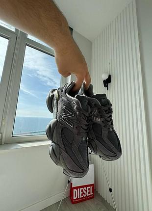 Замшевые серые кроссовки new balance 9060 grey х нью беланс 45