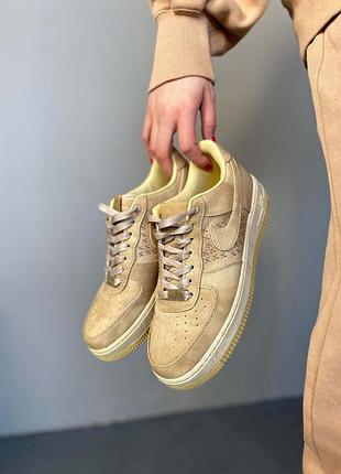 Бежеві кросівки найк ейр форс унісекс nike air force 1 beige low 39