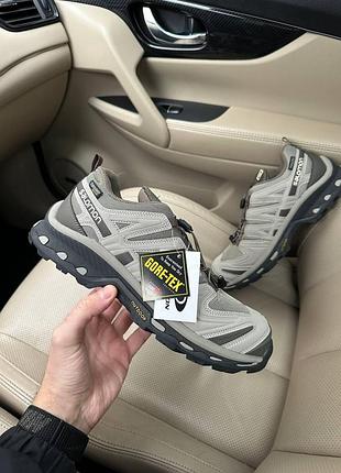 Мужские бежевые кроссовки salomon xa forces beige waterproof gore-tex winter termo х саломон 41
