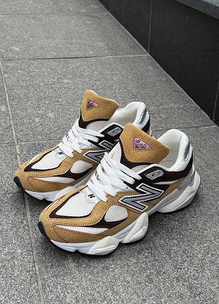 Замшеві жовті кросівки new balance 9060 workwear х нью беланс 37