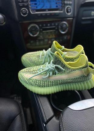 Салатовые кроссовки адидас изи буст 350 унисекс adidas boost 350 v2 yeezy reel reflective 37