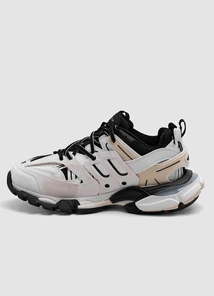 Белые кроссовки balenciaga track 3.0 worn out white, black low top x баленсиага трек 36