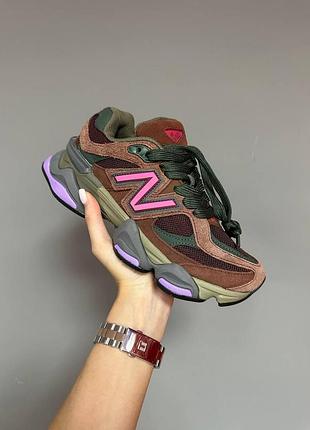 Бордовые кроссовки унисекс new balance 9060 rich oak burgundy х нью беланс 36
