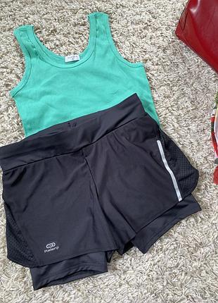 Комфортні короткі спортивні шорти для бігу 2в1,decathlon,p.10-12