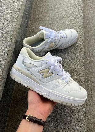 Белые кроссовки унисекс new balance 550 white cream х нью беланс 41