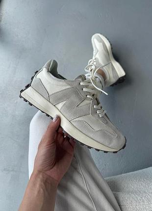 Бежеві кросівки унісекс new balance 327 beige grey х нью беланс 40