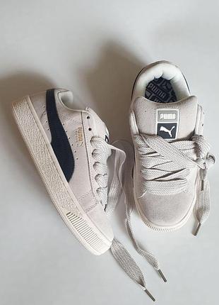 Серые кроссовки унисекс puma suede xl grey black х пума 36