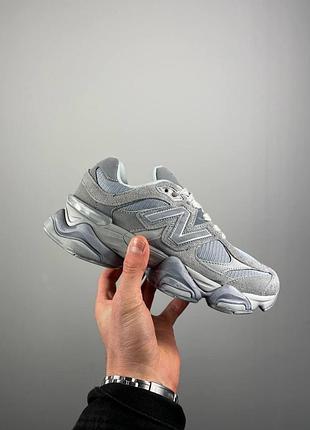 Серые кроссовки унисекс new balance 9060 vintage indigo u9060ib grey х нью беланс 36
