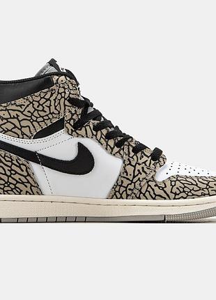 Кросівки унісекс nike air jordan 1 white cement х джордан 44