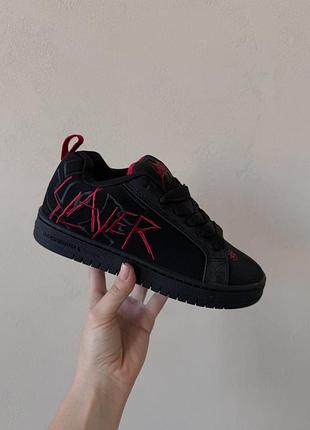 Черные кроссовки унисекс dc x court graffik slayer х диси 45