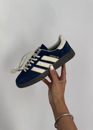 Сині кросівки унісекс adidas spezial night indigo blue cream х адідас 36