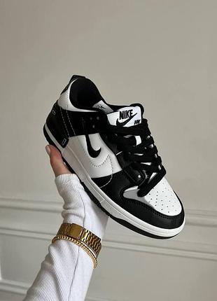 Чёрно-белые кроссовки унисекс nike sb dunk low disrupt 2 black white х данк