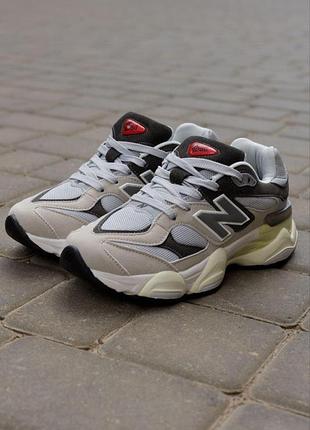 Жіночі сірі кросівки new balance 9060 grey beige black х нью беланс 40