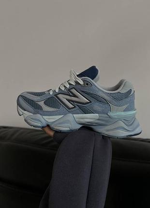 Замшеві сині кросівки new balance 9060 arctic grey х нью беланс 41