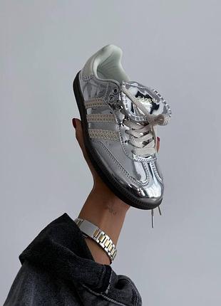 Сріблясті кросівки adidas samba wales bonner silver metallic x самба 37
