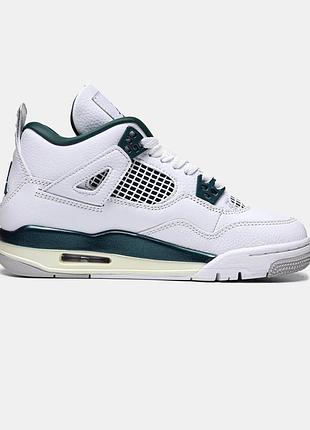 Женские белые кроссовки nike air jordan 4 retro oxidized green white х джордан 40