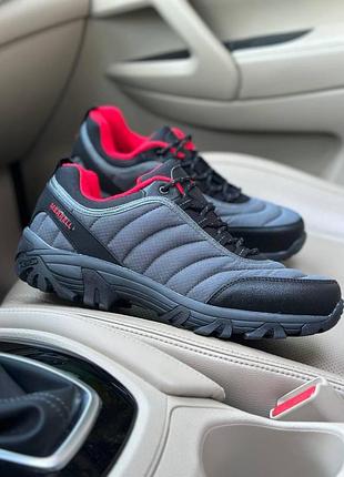 Мужские серые кроссовки merrel vibram grey red winter termo fleece х меррел 41