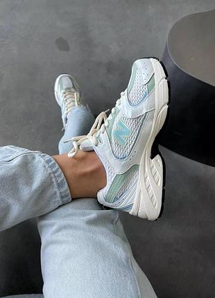 Белые кроссовки new balance 530 beige mint х нью беланс 37
