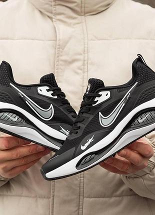 Чорні кросівки унісекс nike air zoom black white х зум 40