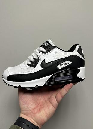 Белые кроссовки унисекс nike air max 90 white black х эйр макс 45