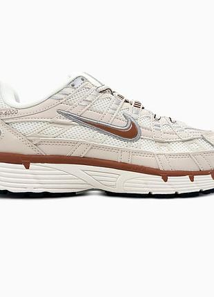 Женские бежевые кроссовки nike p-6000 beige caramel х найк 36