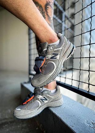 Сірі кросівки унісекс new balance 2002r grey brown pouch х нью беланс 44