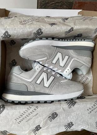 Женские серые кроссовки new balance 574 legacy light grey х нью беланс 38