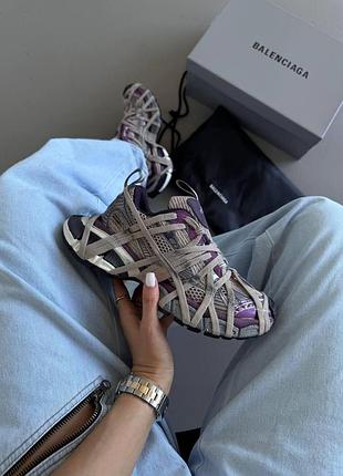 Женские кроссовки balenciaga 3xl extreme lace grey purple x баленсиага 3xl 40