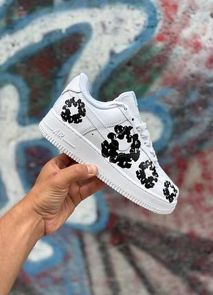 Білі кросівки унісекс nike air force 1 low denim white х найк ейр форс 44