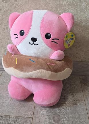Плюшева обіймашка -рожеве кошеня  smoochy pals від бренду phi phi toys.