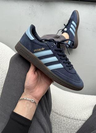 Синие кроссовки унисекс adidas spezial handball blue х адидас 45