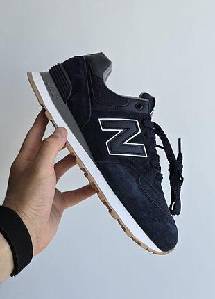 Синие мужские кроссовки new balance 574 blue х нью беланс 43
