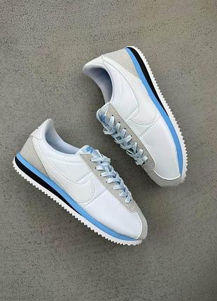 Женские белые кроссовки nike cortez textile summit white grey х кортез 36