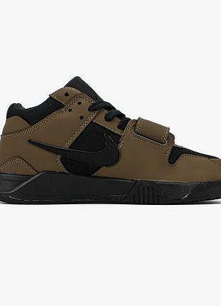 Мужские коричневые кроссовки nike air jordan jumpman cut the check travis scott dark mocha х джордан 43