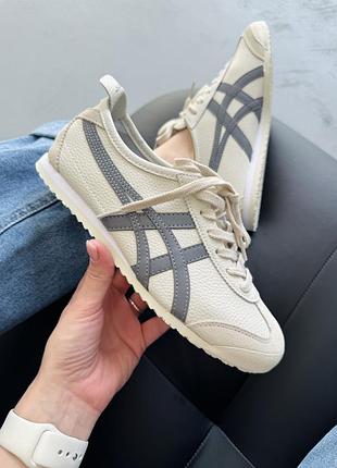 Бежевые кроссовки унисекс asics onitsuka tiger mexico beige х асикс 45