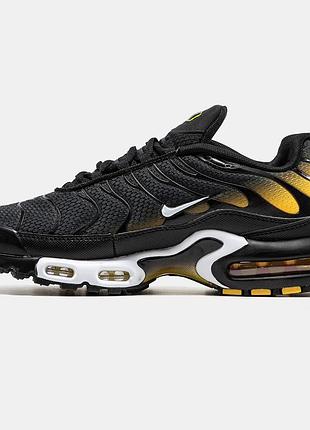 Мужские чёрные кроссовки nike air max tn plus black yellow white х эйр макс тн 40
