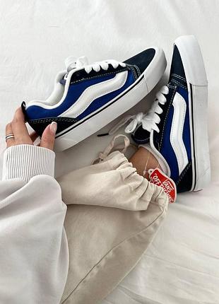 Сині кеди vans knu skool black blue white х ванс 36