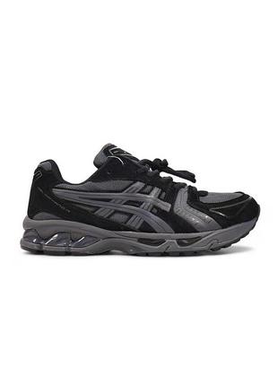 Мужские черные кроссовки asics gel kayano 14 black grey х асикс 42