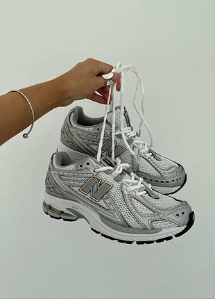 Белые кроссовки унисекс new balance 1906r white rain cloud silver metallic х нью беланс 40