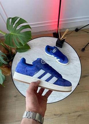 Жіночі блакитні кросівки adidas campus 00s navy blue white x адідас кампус 36