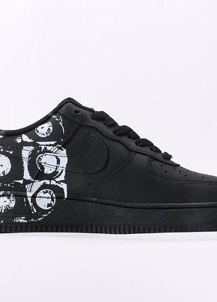 Чорні кросівки унісекс nike air force 1 low comme des garçons supreme black х найк ейр форс 36