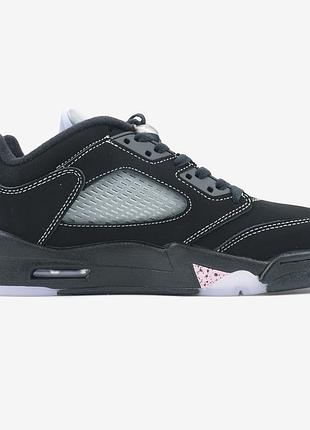 Чёрные кроссовки унисекс nike air jordan 5 retro low dongdan black х джордан 38