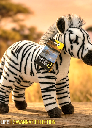 Мягкая коллекционная игрушка «зебра» из серии savannah от national geographic.