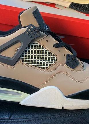 Бежевые кроссовки джордан 4 унисекс jordan 4 fossil beige 39