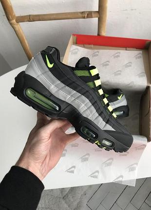 Чоловічі чорні кросівки nike air max 95 black grey green х ейр макс 41