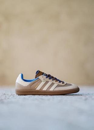 Бежеві шкіряні кросівки adidas wales bonner x samba desert white x адідас самба 38