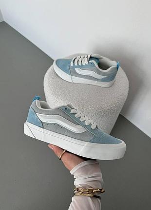 Блакитні кеди vans knu school light blue white white х ванс 39